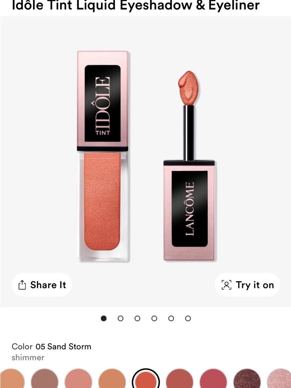 Lancome Idôle Tint Liquid Eyeshadow & Eyeliner — Sand Storm Peach Shimmer